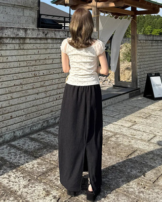 Dot pattern layered blouse with string