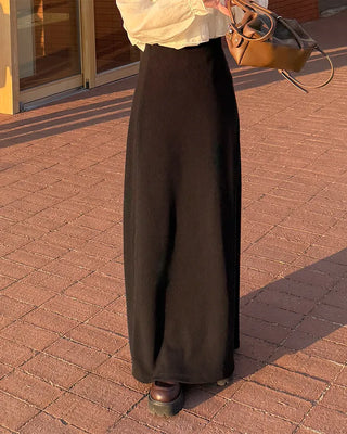 Ribbed maxi long skirt