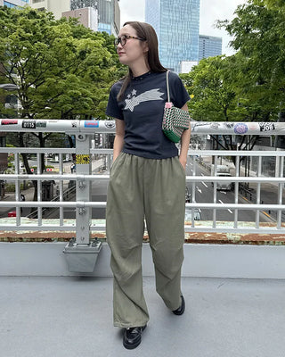 Pleated skirt wide slacks