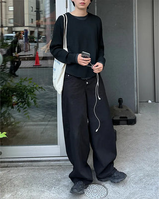 Crop-fit layered knit