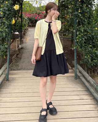 Balloon sleeveless midi dress