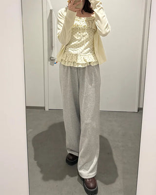 Side lace point sweatpants