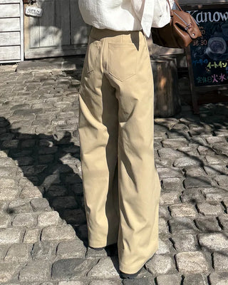 Classic pleated wide slacks