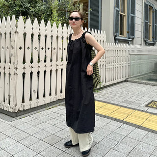 Bag set shirred nylon dress
