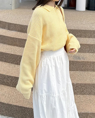 Loose-fit half-zip knit