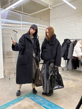 [NeverSeez] Boucle Toggle Short Coat