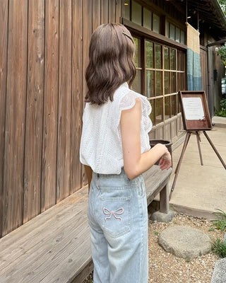 Wave Lace Sleeveless Shirt