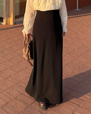Ribbed maxi long skirt