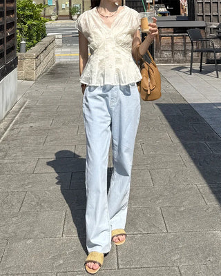 Bootcut denim pants