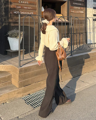 Frill collar cardigan