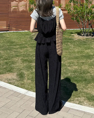 Frill Shirred Bustier Pants Set