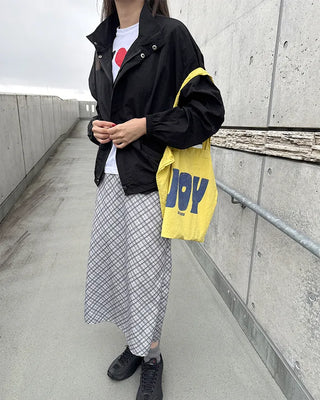 Checked long skirt
