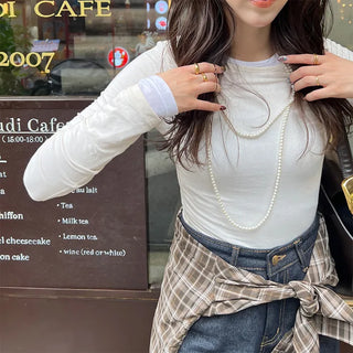 Slim-fit layered T-shirt