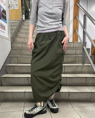Side pocket nylon cargo skirt