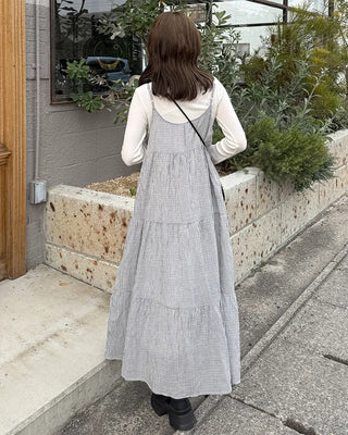 Checked Camisole Long Dress