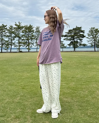 Flower Summer Waffle Easy Pants