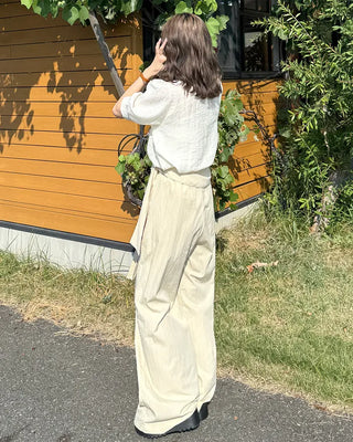 Scarf-layered pants