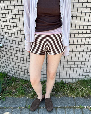 Striped knit shorts