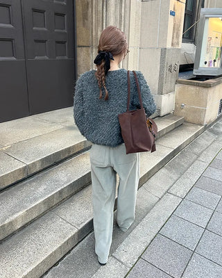Boucle V-neck cardigan