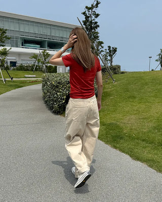 Simple round neck short-sleeved T-shirt