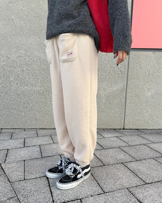 Fleece easy pants with pocket patch