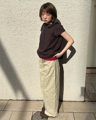 Summer cotton wide-leg pants