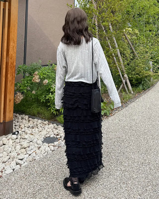 Perforated Cropped Cardigan