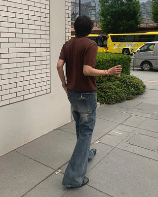 Slim bootcut denim pants