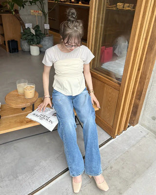 Drape bustier blouse