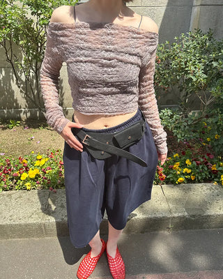 Waist string Bermuda sweatpants