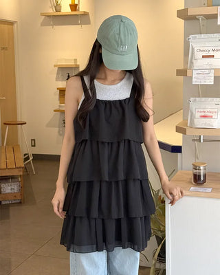 Can-can frill mini dress