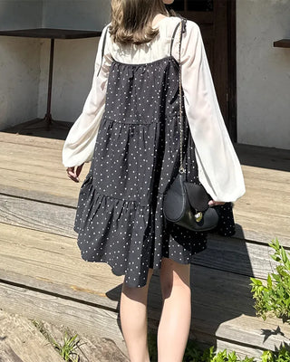 Polka Dot Can-Can String Mini Camisole Dress
