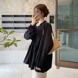 Cotton peplum blouse