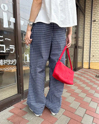 Checked Parachute Banding Pants