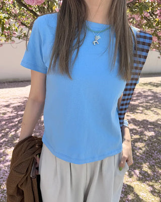 Round neck basic short-sleeve T-shirt