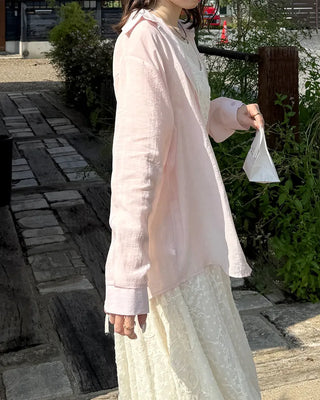 Pastel-colored sheer shirt