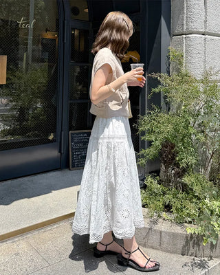 Drop-shoulder cropped vest jacket