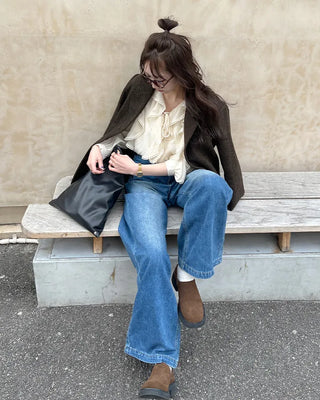 Frilled ribbon blouse