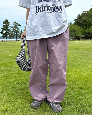 (Unisex) Nylon Check String Pants