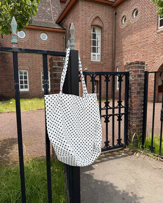 Dot canvas tote bag