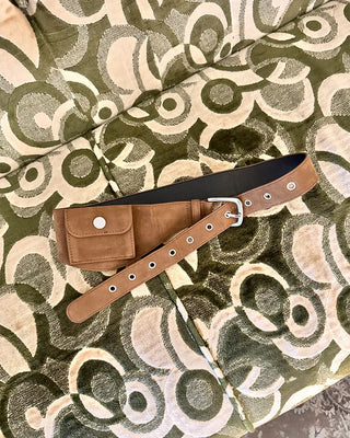 Suede mini pocket belt