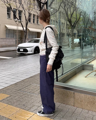 Square pocket nylon backpack