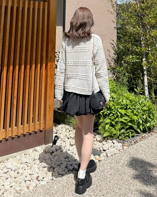 Crochet Point Knit Cardigan