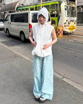 Wide striped easy pants