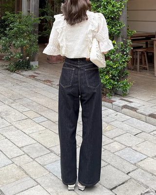 Punched ruffle blouse