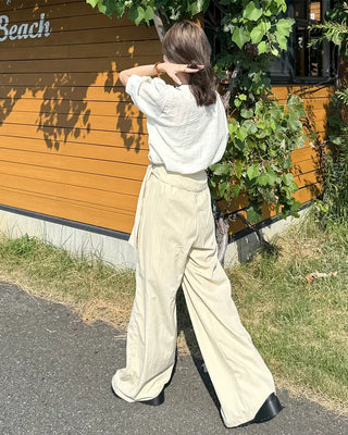 Scarf-layered pants