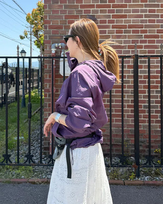 Zip-up hooded windbreaker
