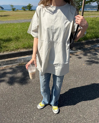 Block Stitch Oversized Tunic