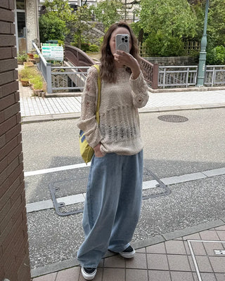 Loose-fitting openwork knit