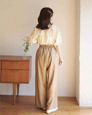 (ORIGINAL) High-waisted frill banding pants
